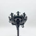 Hand Forged Iron Pedestal Stand 32" (82cm) Antique Copper Patina Fleur-de-Lis Plant Holder & Pillar Candle Stick Rustic Decor - Image 9