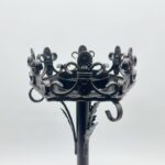 Hand Forged Iron Pedestal Stand 32" (82cm) Antique Copper Patina Fleur-de-Lis Plant Holder & Pillar Candle Stick Rustic Decor - Image 7