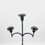 Hand Forged Iron Floor Candelabra 49" (125cm) Antique Copper Patina 3-Arm Knot Detail Rustic Wedding Decor - Image 3