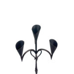 Hand Forged Iron Floor Candelabra 47" (120cm) Antique Copper Patina 4-Candle Calla Lily & Heart Scroll Design - Gothic Church, Wedding & Medieval Home Decor - Image 6