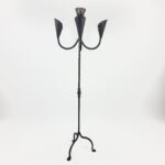 Hand Forged Iron Floor Candelabra 49" (124cm) Antique Copper Patina 5-Arm Lily Cup Candle Holder Rustic Church Decor - Image 7