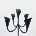 Hand Forged Iron Floor Candelabra 49" (124cm) Antique Copper Patina 5-Arm Lily Cup Candle Holder Rustic Church Decor - Image 6