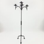 Hand Forged Iron Floor Candelabra 49" (124cm) Antique Copper Patina 5-Arm Classic Candle Holder Gothic Church Decor - Image 7