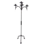Hand Forged Iron Floor Candelabra 49" (124cm) Antique Copper Patina 5-Arm Classic Candle Holder Gothic Church Decor - Image 5