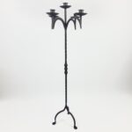Hand Forged Iron Floor Candelabra 49" (124cm) Antique Copper Patina 5-Arm Classic Candle Holder Gothic Church Decor
