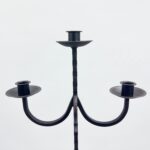 Hand Forged Iron Floor Candelabra 48" (122cm) Antique Copper Patina 3-Arm Loop Design Classic Candle Holder Rustic Decor - Image 6