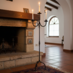 Hand Forged Iron Floor Candelabra 48" (122cm) Antique Copper Patina 3-Arm Loop Design Classic Candle Holder Rustic Decor - Image 2