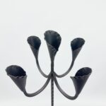 Hand Forged Iron Floor Candelabra 49" (125cm) Antique Copper Patina 5-Arm Lily Cup Candle Holder Rustic Church Decor - Image 6