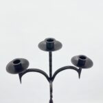 Hand Forged Iron Floor Candelabra 52" (133cm) Antique Copper Patina 3-Arm Classic Plate Candle Holder Tall Rustic Decor - Image 5