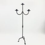 Hand Forged Iron Floor Candelabra 47.5" (121cm) Antique Copper Patina 3-Arm Infinity Loop Design Classic Candle Holder - Image 5