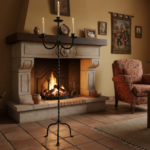 Hand Forged Iron Floor Candelabra 47.5" (121cm) Antique Copper Patina 3-Arm Infinity Loop Design Classic Candle Holder - Image 3