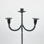 Hand Forged Iron Floor Candelabra 49" (124cm) Antique Copper or Gold Patina 3-Arm Twist Stem Candle Holder Rustic Decor - Image 9