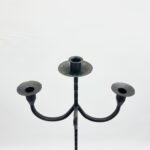 Hand Forged Iron Floor Candelabra 49" (124cm) Antique Copper or Gold Patina 3-Arm Twist Stem Candle Holder Rustic Decor - Image 8