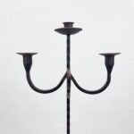 Hand Forged Iron Floor Candelabra 49" (124cm) Antique Copper or Gold Patina 3-Arm Twist Stem Candle Holder Rustic Decor - Image 5