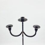 Hand Forged Iron Floor Candelabra 49" (124cm) Antique Copper or Gold Patina 3-Arm Twist Stem Candle Holder Rustic Decor - Image 4