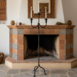 Hand Forged Iron Floor Candelabra 49" (124cm) Antique Copper or Gold Patina 3-Arm Twist Stem Candle Holder Rustic Decor - Image 2