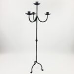 Hand Forged Iron Floor Candelabra 48.5" (123cmHand Forged Iron Floor Candelabra 48.5" (123cm) Antique Copper or Gold Patina 4-Light (3-Arm + Center) Twist Stem Decor) Antique Copper or Gold Patina 3-Arm Twist Stem Candle Holder Rustic Decor