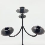 Hand Forged Iron Floor Candelabra 48.5" (123cmHand Forged Iron Floor Candelabra 48.5" (123cm) Antique Copper or Gold Patina 4-Light (3-Arm + Center) Twist Stem Decor) Antique Copper or Gold Patina 3-Arm Twist Stem Candle Holder Rustic Decor - Image 3