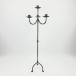 Hand Forged Iron Floor Candelabra 48.5" (123cmHand Forged Iron Floor Candelabra 48.5" (123cm) Antique Copper or Gold Patina 4-Light (3-Arm + Center) Twist Stem Decor) Antique Copper or Gold Patina 3-Arm Twist Stem Candle Holder Rustic Decor - Image 6
