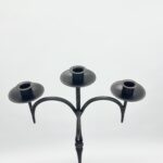 Hand Forged Iron Floor Candelabra 46" (117cm) Antique Copper or Gold Patina 3-Arm Classic Scroll Candle Holder Rustic Decor - Image 8