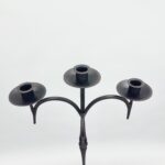 Hand Forged Iron Floor Candelabra 46" (117cm) Antique Copper or Gold Patina 3-Arm Classic Scroll Candle Holder Rustic Decor - Image 4