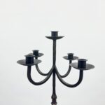 Hand Forged Iron Floor Candelabra 48.5" (123cm) Antique Copper or Gold Patina 3-Arm Royal Scroll Candle Holder Decor - Image 6