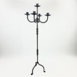 Hand Forged Iron Floor Candelabra 48.5" (123cm) Antique Copper or Gold Patina 3-Arm Royal Scroll Candle Holder Decor - Image 8