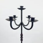 Hand Forged Iron Floor Candelabra 48.5" (123cm) Antique Copper or Gold Patina 3-Arm Royal Scroll Candle Holder Decor - Image 10