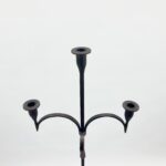Hand Forged Iron Floor Candelabra 50" (126cm) Antique Copper Patina 3-Arm Slim Corner Design Rustic Decor - Image 5