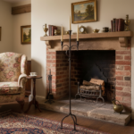 Hand Forged Iron Floor Candelabra 50" (126cm) Antique Copper Patina 3-Arm Slim Corner Design Rustic Decor - Image 4