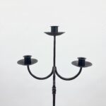 Hand Forged Iron Floor Candelabra 49" (124cm) Antique Copper Patina 3-Arm Compact Scroll Candle Holder Decor - Image 6