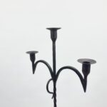 Hand Forged Iron Floor Candelabra 49" (124cm) Antique Copper Patina 3-Arm Wide Base Stable Candle Holder Rustic Decor - Image 6