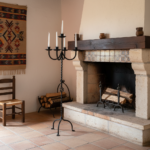 Hand Forged Iron Floor Candelabra 47.5" (121cm) Antique Copper Patina 3-Arm Wide Base Stable Candle Holder Rustic Decor - Image 2