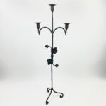 Hand Forged Iron Floor Candelabra 48.5" (123cm) Antique Copper Patina 3-Arm Balanced Scroll Candle Holder Rustic Decor - Image 7