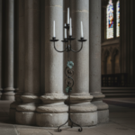Hand Forged Iron Floor Candelabra 47" (120cm) Antique Copper Patina 4-Arm 5-Candle Classic Scroll Holder Decor - Image 3