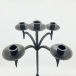 Hand Forged Iron Floor Candelabra 48.5" (123cm) Antique Gold Patina 5-Arm Grand Candelabra Wedding & Home Decor - Image 5