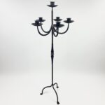 Hand Forged Iron Floor Candelabra 44.5" (113cm) Antique Copper Patina 6-Arm Grand Cluster Candle Holder Decor - Image 6