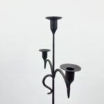 Hand Forged Iron Floor Candelabra 49" (125cm) Antique Copper Patina 3-Arm Slim Base Candle Holder Rustic Decor - Image 5