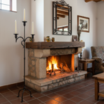 Hand Forged Iron Floor Candelabra 49" (125cm) Antique Copper Patina 3-Arm Slim Base Candle Holder Rustic Decor - Image 2