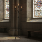 Hand Forged Iron Floor Candelabra 50.5" (128cm) Antique Copper Patina 3-Arm Tall & Slim Candle Holder Rustic Decor - Image 3