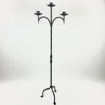 Hand Forged Iron Floor Candelabra 52" (132cm) Antique Copper Patina 3-Arm Grand Vertical Statement Decor - Image 8