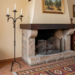 Hand Forged Iron Floor Candelabra 52" (132cm) Antique Copper Patina 3-Arm Grand Vertical Statement Decor - Image 3