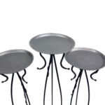 Hand Forged Iron Floor Pedestal Set of 3 (131cm & 115cm) Antique Bronze Finish Candle Holder & Plant Stand Floral Display - Image 7