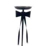 Hand Forged Iron Floor Pedestal 44.5" (113cm) Artisanal Bronze Finish Bow Tie Ribbon Design Welcome Stand - Image 11