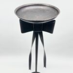 Hand Forged Iron Floor Pedestal 44.5" (113cm) Artisanal Bronze Finish Bow Tie Ribbon Design Welcome Stand - Image 9