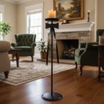 Hand Forged Iron Floor Pedestal 44.5" (113cm) Artisanal Bronze Finish Bow Tie Ribbon Design Welcome Stand - Image 4