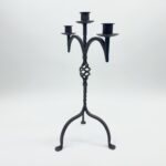 Hand Forged Iron Candelabra 24.5" (62cm) Bronze Electrostatic Finish Grand Tabletop Centerpiece Wedding Decor