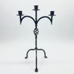 Hand Forged Iron Candelabra 24.5" (62cm) Bronze Electrostatic Finish Grand Tabletop Centerpiece Wedding Decor - Image 8