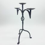 Hand Forged Iron Candelabra 23" (58cm) Antique Copper Electrostatic Finish Wide Tabletop Centerpiece Decor