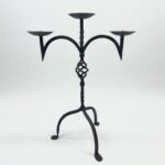 Hand Forged Iron Candelabra 23" (58cm) Antique Copper Electrostatic Finish Wide Tabletop Centerpiece Decor - Image 7